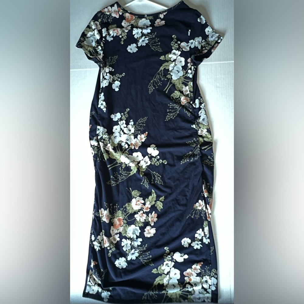 ISABEL Maternity by Ingrid & Isabel Navy Floral Short Sleeve Midi Dress XL